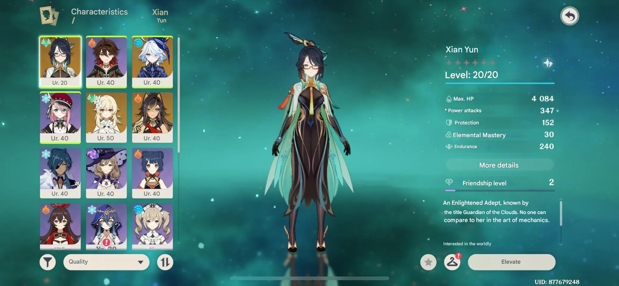 GI1517 Starter AR35 Furina + Xian Yun + Dehya, Lumine Main, Asia, Unlinked Email 